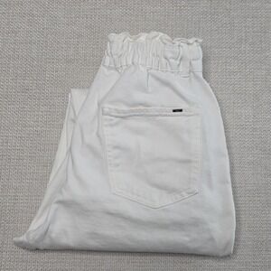 ZARA Jeans Women's 6 White High Waist Denim Pants VTG 90s Vibe Mom Jean‎ Scrunch